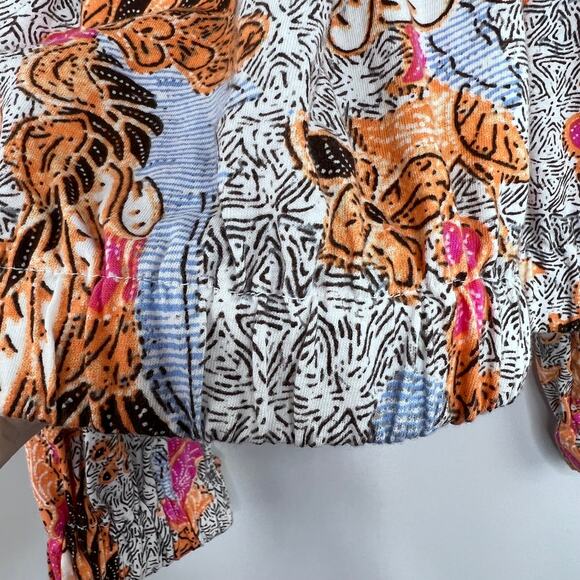 New INC Size Petite Large Floral Sleeveless Cutout Shoulder Long Sleeve Shirt - Picture 5 of 12